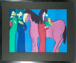 Walasse Ting - Litho, Zonder titel - Ingelijst verkocht voor € 350!