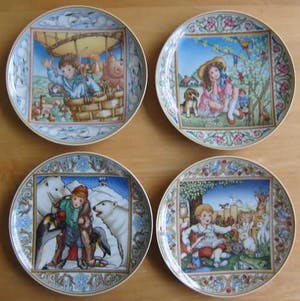 Villeroy & Boch - wandbordjes 4x Kinderträume Kinderkankerfonds kopen? Bied vanaf 16!