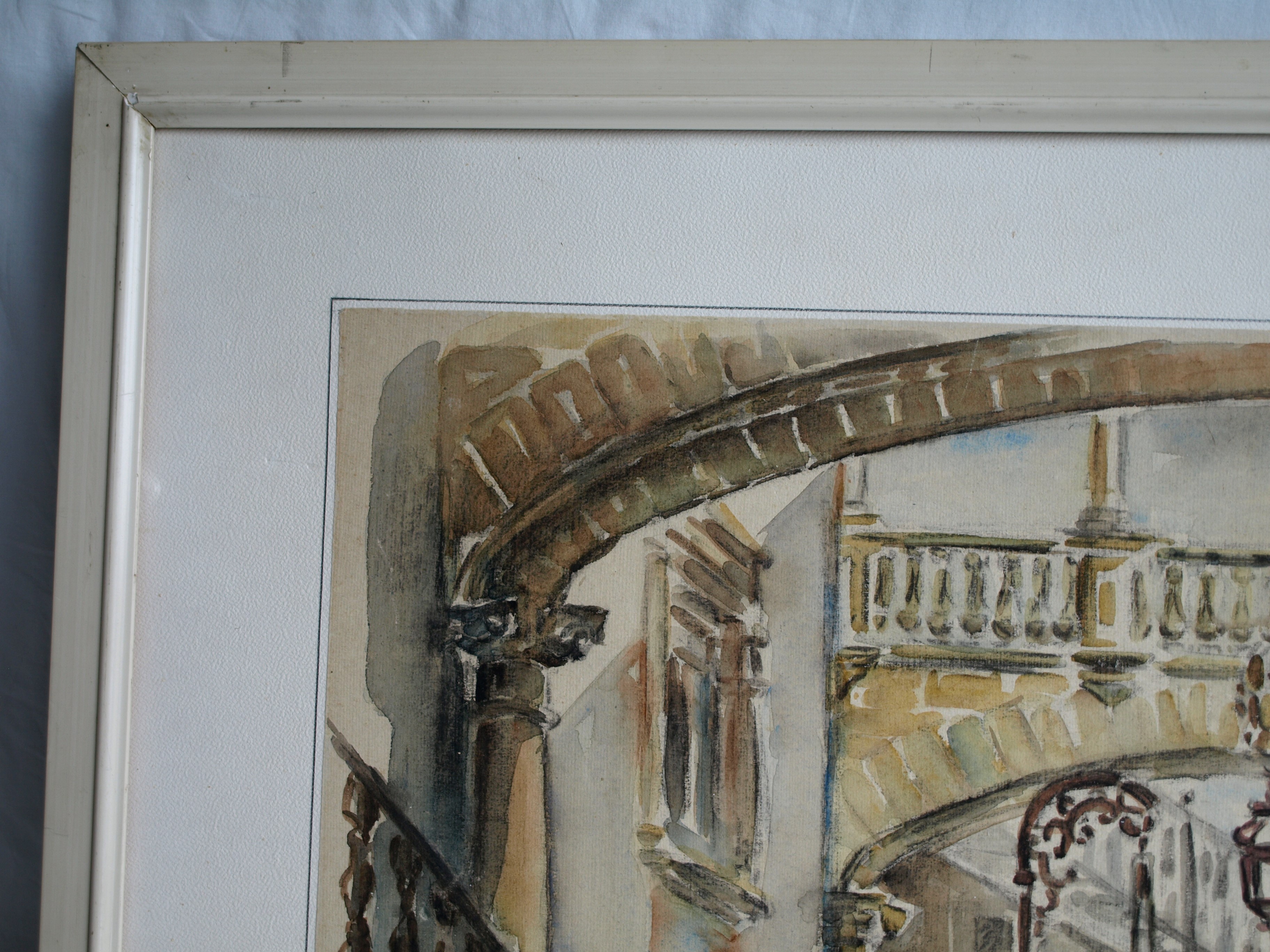 Bob Denneboom - Aquarel , Patio, Espana, Palma - ingelijst – 1958 kopen? Bied vanaf 50!