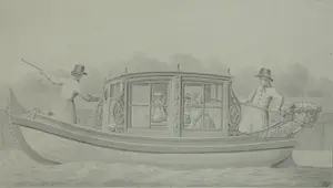 Evert Maaskamp - Twee scheepsprenten. IJ en Voorzaan. 1824 kopen? Bied vanaf 45!