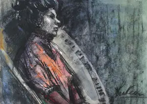 Jan van der Veer - drie tekeningen - 2 x naakt en 1x portret kopen? Bied vanaf 60!