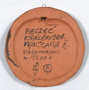 Niet of onleesbaar gesigneerd - Terracotta wandbord, Zegel van Waclaw II kopen? Bied vanaf 1!