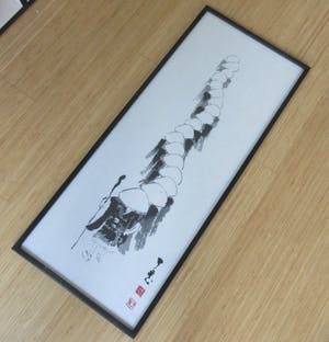 Niet of onleesbaar gesigneerd - Drieluik van Modernistische Japanse zijde schilderijen kopen? Bied vanaf 1!