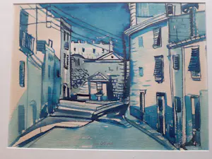 Leo Collard - Aquarel, Titel, "Tarragona II". kopen? Bied vanaf 40!