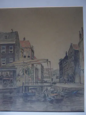 Chris Snijders - Potlood tekening, van een stads gezicht. kopen? Bied vanaf 35!