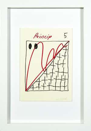 A.R. Penck - Zeldzame litho, Princip 5 verkocht voor € 1!