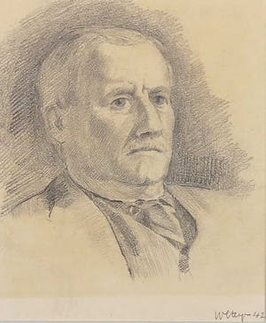 Wim Steijn - Potloodtekening, Portret man kopen? Bied vanaf 1!