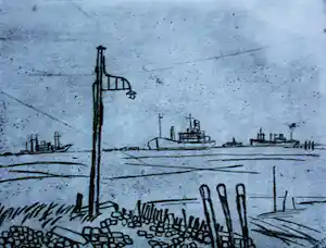 Jos van den Berg - ets: Westerschelde - 1967 verkauft für € 49!