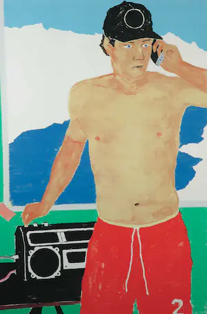 Koen Ebeling Koning - Zeefdruk, Z.T. Bij het zwembad - Ingelijst (Groot!) kopen? Bied vanaf 50!