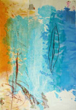 Peter Schenk - Zeefdruk , Compositie III – 99 x 74 cm - 1999 verkocht voor € 40!