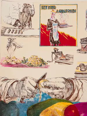 Jacqueline de Jong - Eet meer aardappelen, gesigneerde litho kaufen? Bieten Sie von 49!