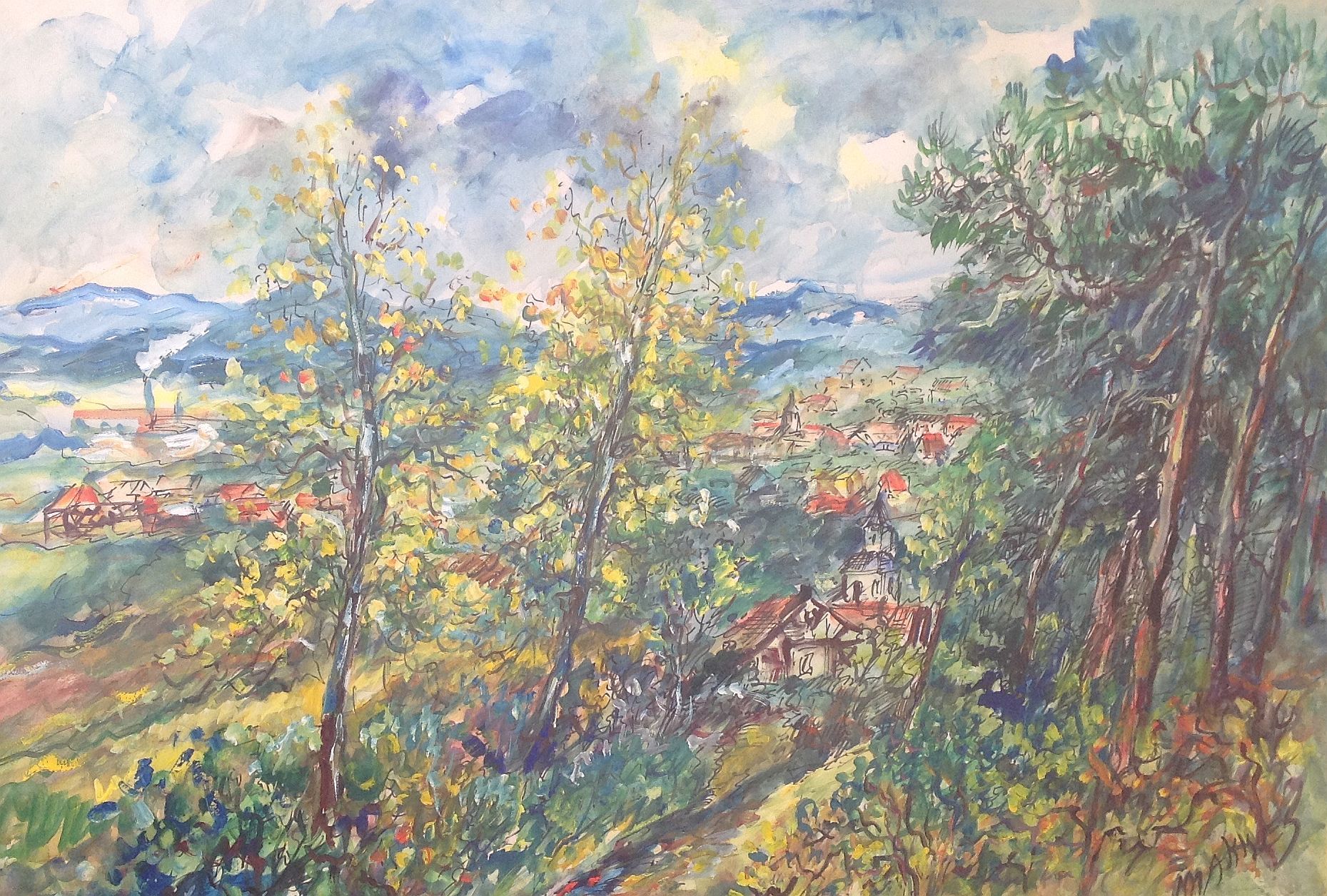 Jan Makkes - 4928 Heuvellandschap verkocht voor € 150!