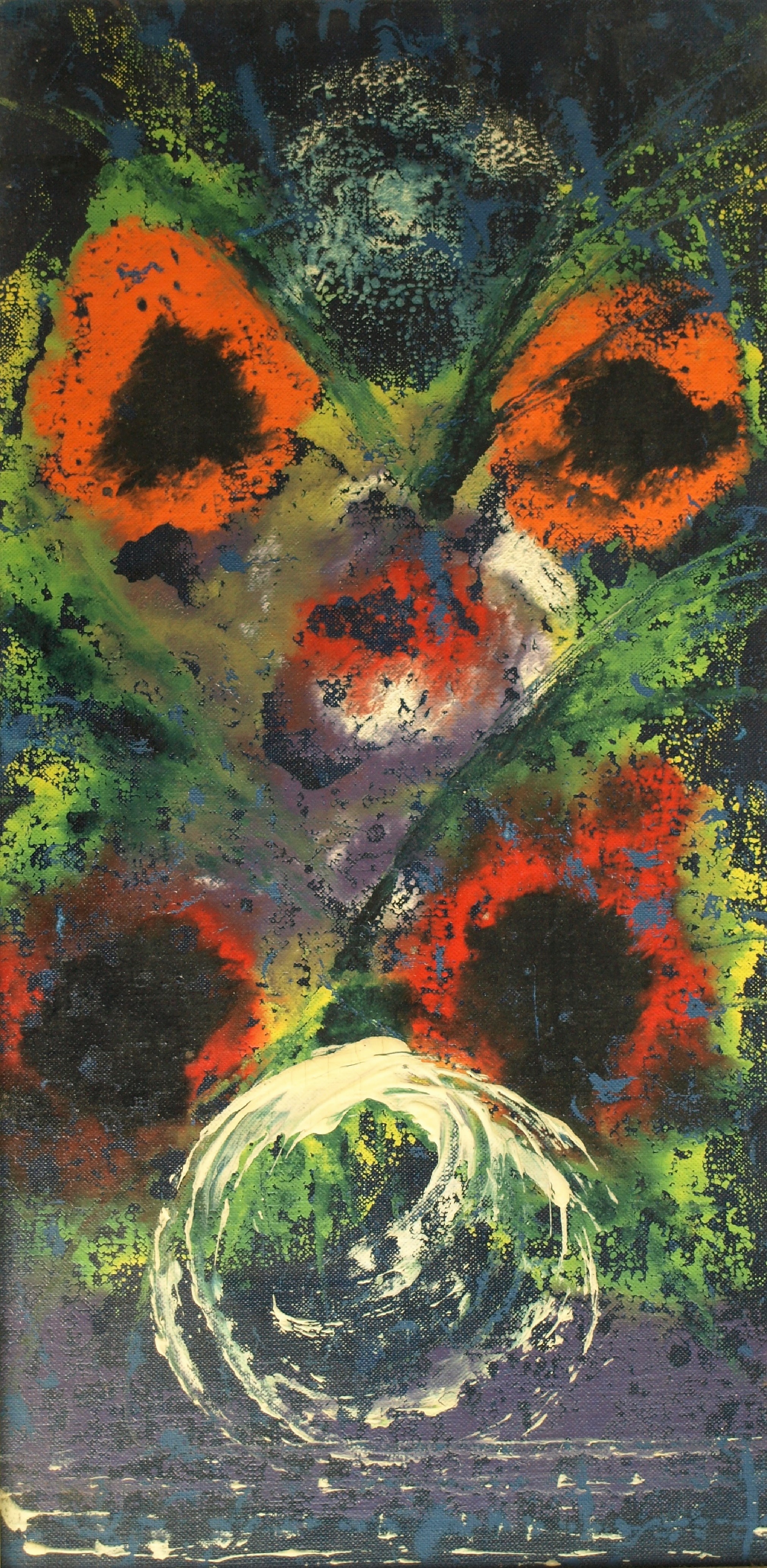 Niet of onleesbaar gesigneerd - Olieverf op board , Abstract bloemstilleven – ingelijst – ca 1965 kopen? Bied vanaf 1!