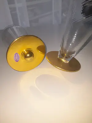 Borek Sipek - 2 Borek Sipek/David Palterer kristallen tuimel glaasjes, verguld zilver. Ajeto kopen? Bied vanaf 125!