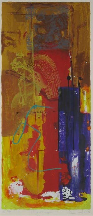 Piotr Konkel - Zeefdruk, Stad achter de duinen - Ingelijst kopen? Bied vanaf 1!