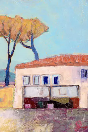 Rob Jacobs - Landschap met huis in de Provence, Frankrijk - olie op doek kopen? Bied vanaf 90!