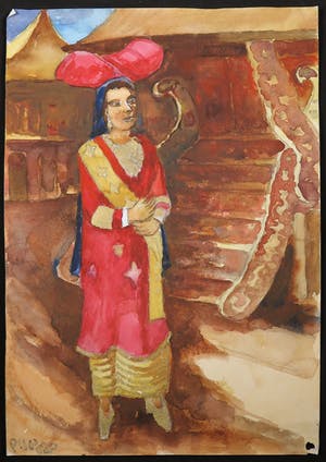 Jan Dirk Pijper - Aquarel, Minang kabau vrouw kopen? Bied vanaf 1!