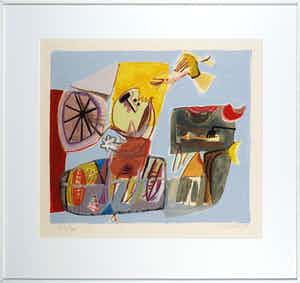 Corneille - Zeefdruk, Jeux d'Enfants - Ingelijst verkocht voor € 200!