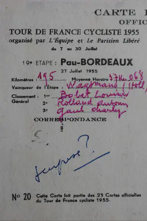 Kees van Dongen - Ansichtkaart - Tour de France cycliste 1955 - 19e Etappe Pau - Bordeaux kopen? Bied vanaf 30!