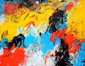 Jan van Ginneke - olieverf op board: compositie kopen? Bied vanaf 775!