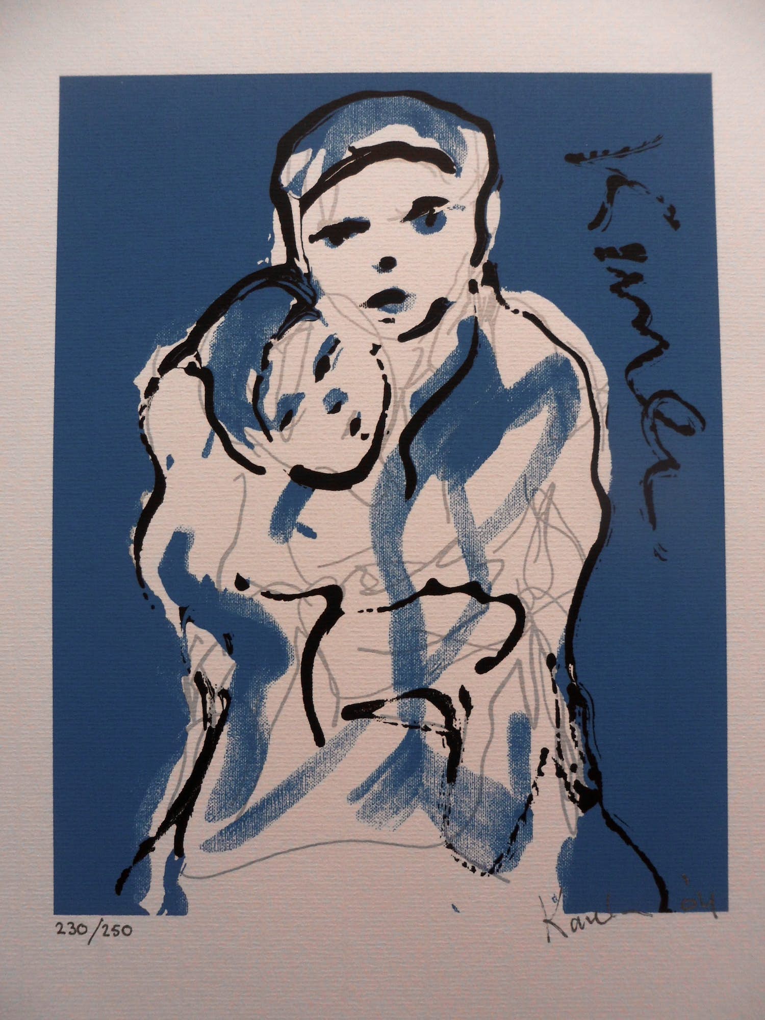 Jacob Kanbier - Zeefdruk. Moeder met kind kopen? Bied vanaf 15!