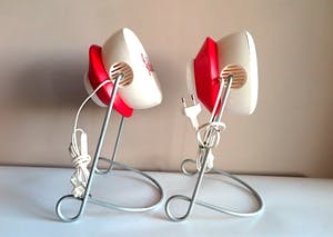 Niet of onleesbaar gesigneerd - Meccano - Set van 2 design Grolsch lampen kopen? Bied vanaf 1!