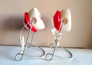 Niet of onleesbaar gesigneerd - Meccano - Set van 2 design Grolsch lampen verkocht voor € 1!