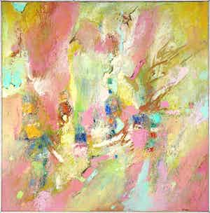 Frans Nicolai - Olieverf op doek, Abstract landschap - Ingelijst (Zeer groot) verkocht voor € 150!