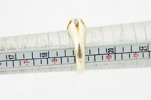 Fraaie  geel-gouden (14 krt) & diamanten (ca. 0.40ct) H/VS unisex solitair-ring kopen? Bied vanaf 470!
