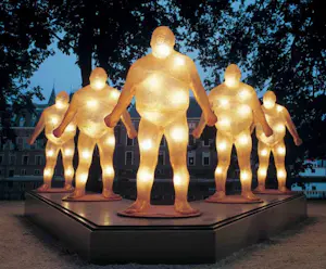 Jurriaan van Hall - Zeer groot beeld van kunststof met lichtbronnen, Bruddha kopen? Bied vanaf 2000!