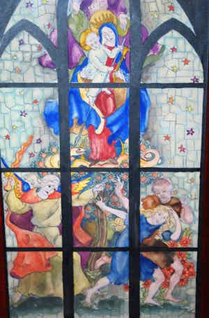 Humbert Randag - ontwerp kerkraam - gesigneerd met opdracht (Amsterdam) verkocht voor € 45!