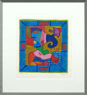 Clemens Briels - Zeefdruk, VII - Ingelijst verkocht voor € 50!