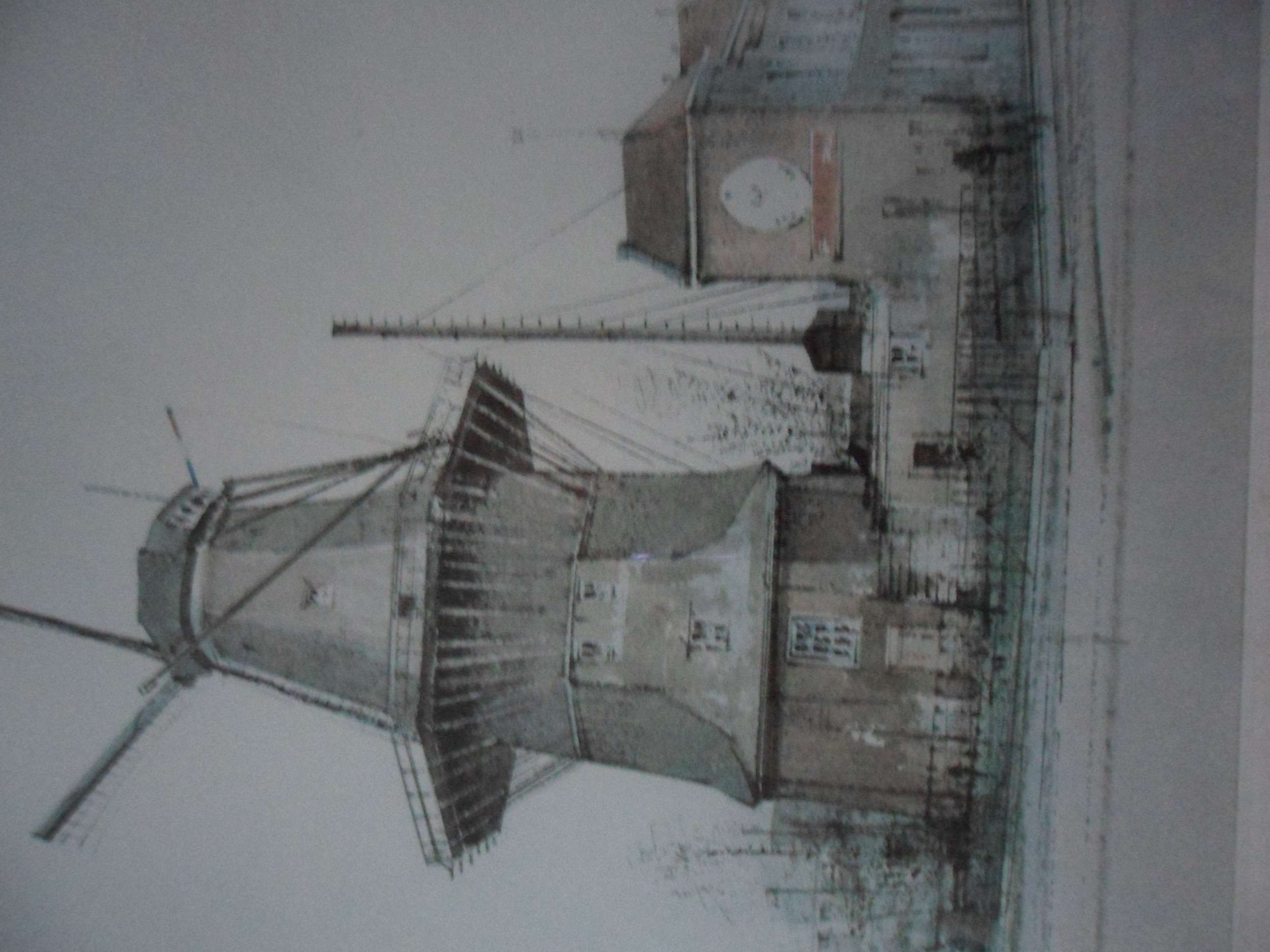 Ciano Siewert - Litho, "Korenmolen te Amsterdam".  kopen? Bied vanaf 20!