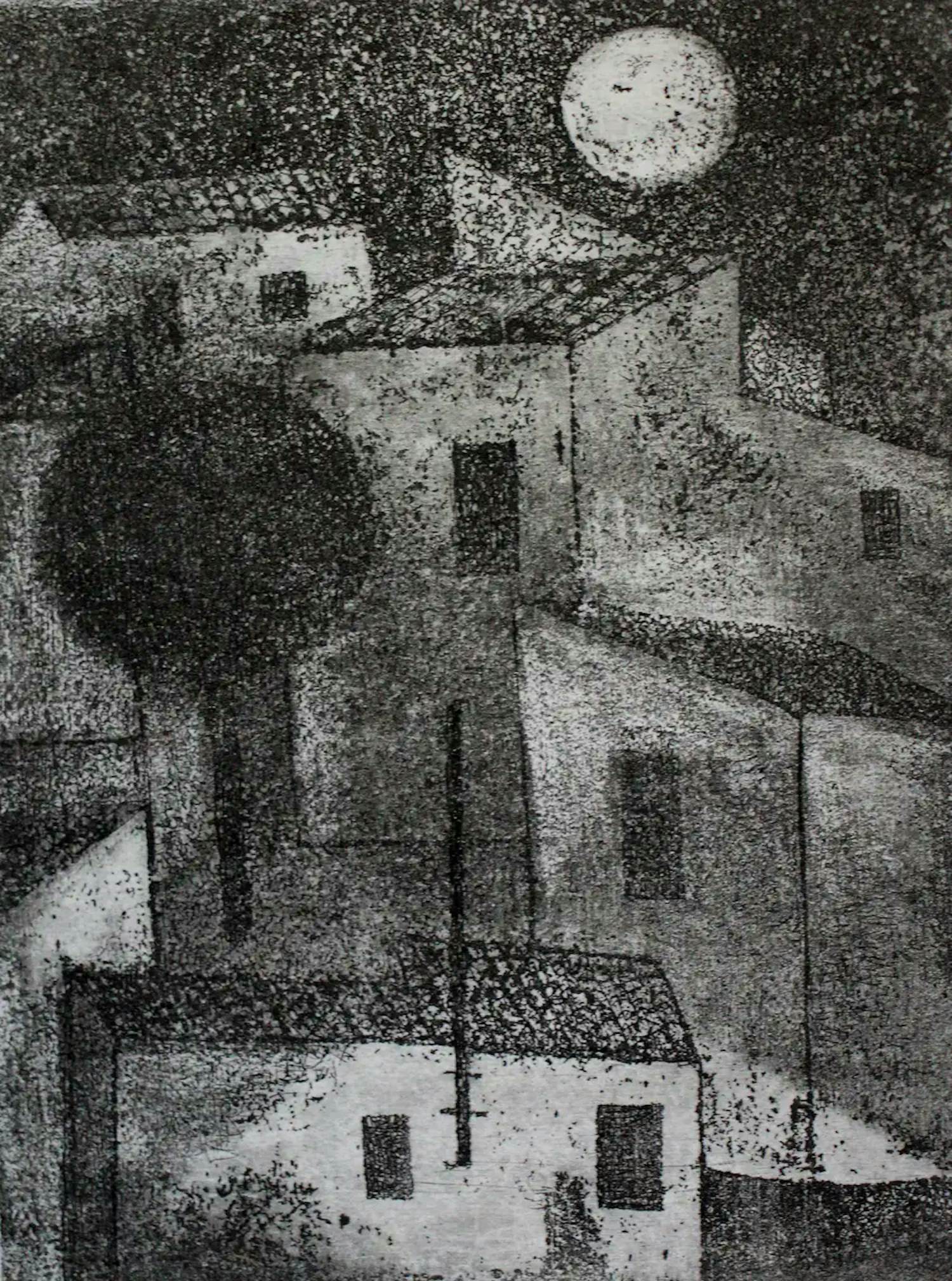 Buy Jos van den Berg - Ets: Maanlicht Altea - 1970? Bid from 39!