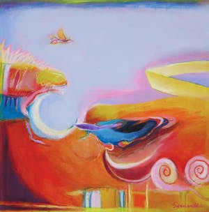 Anne Barneveld - Acryl op doek, Daar komen ze... - Ingelijst kopen? Bied vanaf 100!