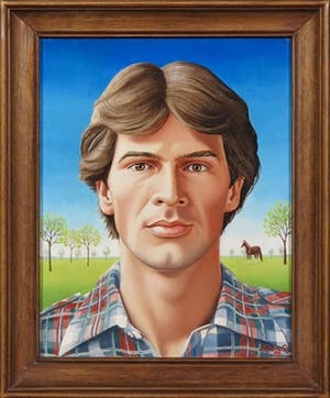 Sylvia Willink - Olieverf op paneel, Portret van Rik van Dam - Ingelijst kopen? Bied vanaf 1!