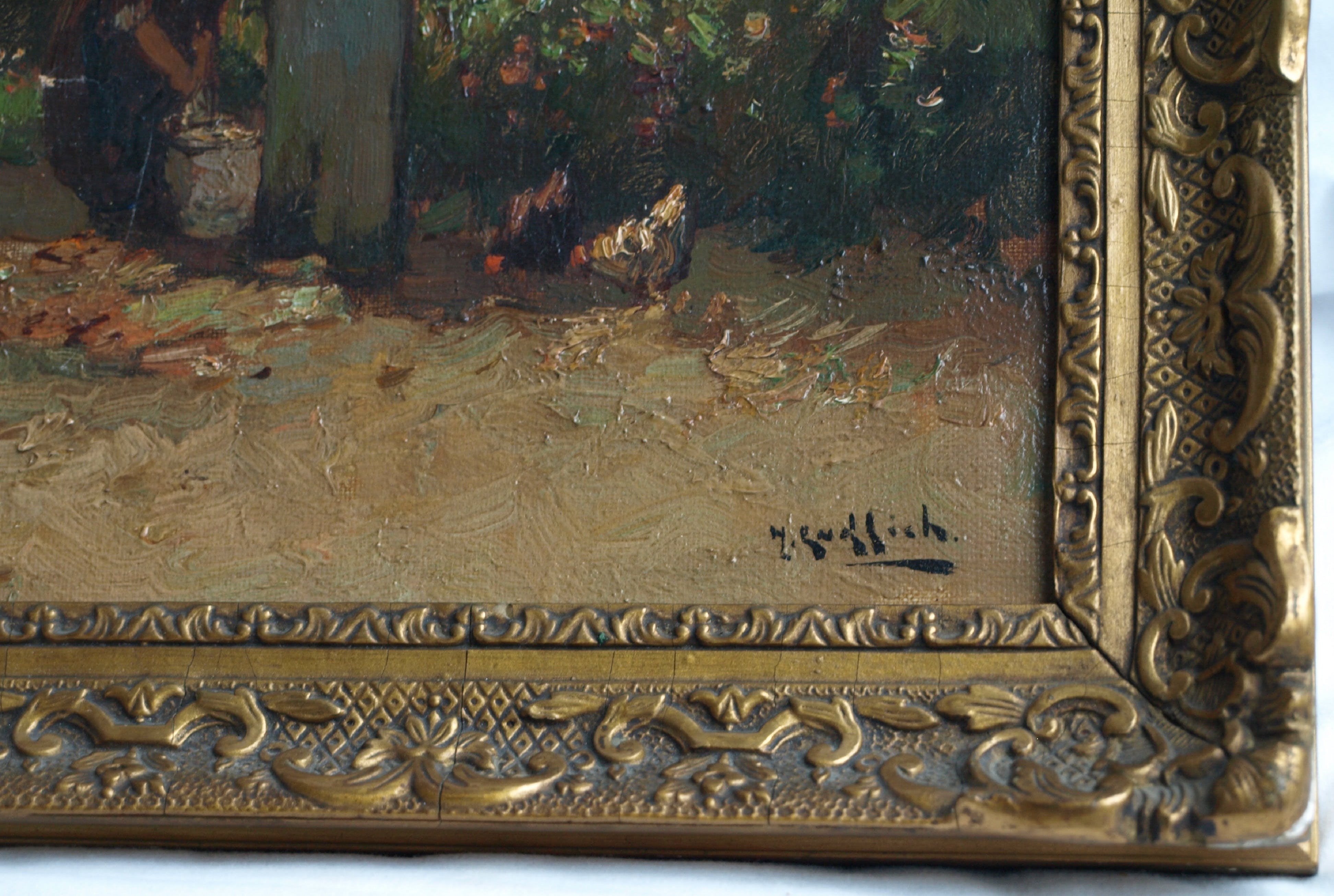 Jan Simon Knikker (sr.) - onder pseudoniem H. Endlich, Boerenerf – gesigneerd & ingelijst kopen? Bied vanaf 1!