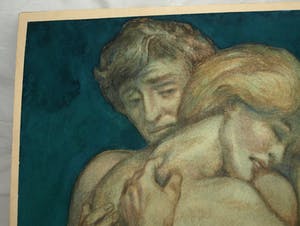 Klaas Pijlman - Gouache , “Liefdespaar” – 1988 kopen? Bied vanaf 1!