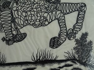 Niet of onleesbaar gesigneerd - Inkttekening , “Ruiter te Paard” – ingelijst kopen? Bied vanaf 10!