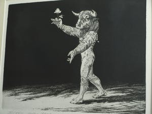 Dick Stolwijk - Ets, “Minotaurus met Roos” – gesigneerd & ingelijst – oplage 25 ex. kopen? Bied vanaf 50!