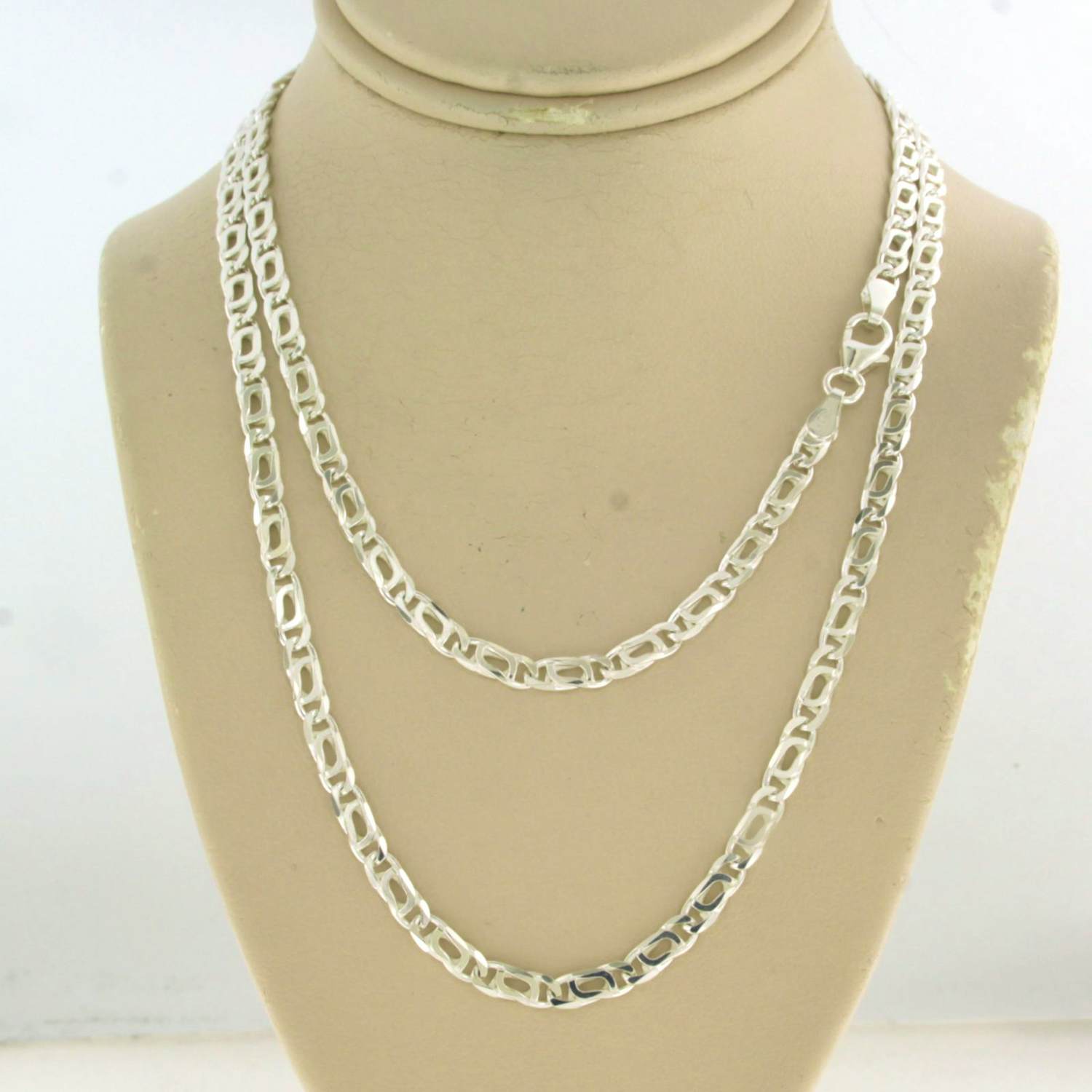 Zilveren valkenoog schakel collier – 60 cm lang - 11.6 gram kopen? Bied vanaf 75!