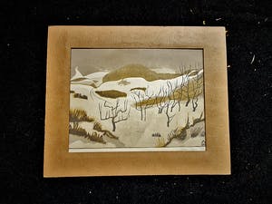 Niet of onleesbaar gesigneerd - Mooie, in 1934 gemaakte Houtsnede "winters landschap" gesigneerd kopen? Bied vanaf 1!