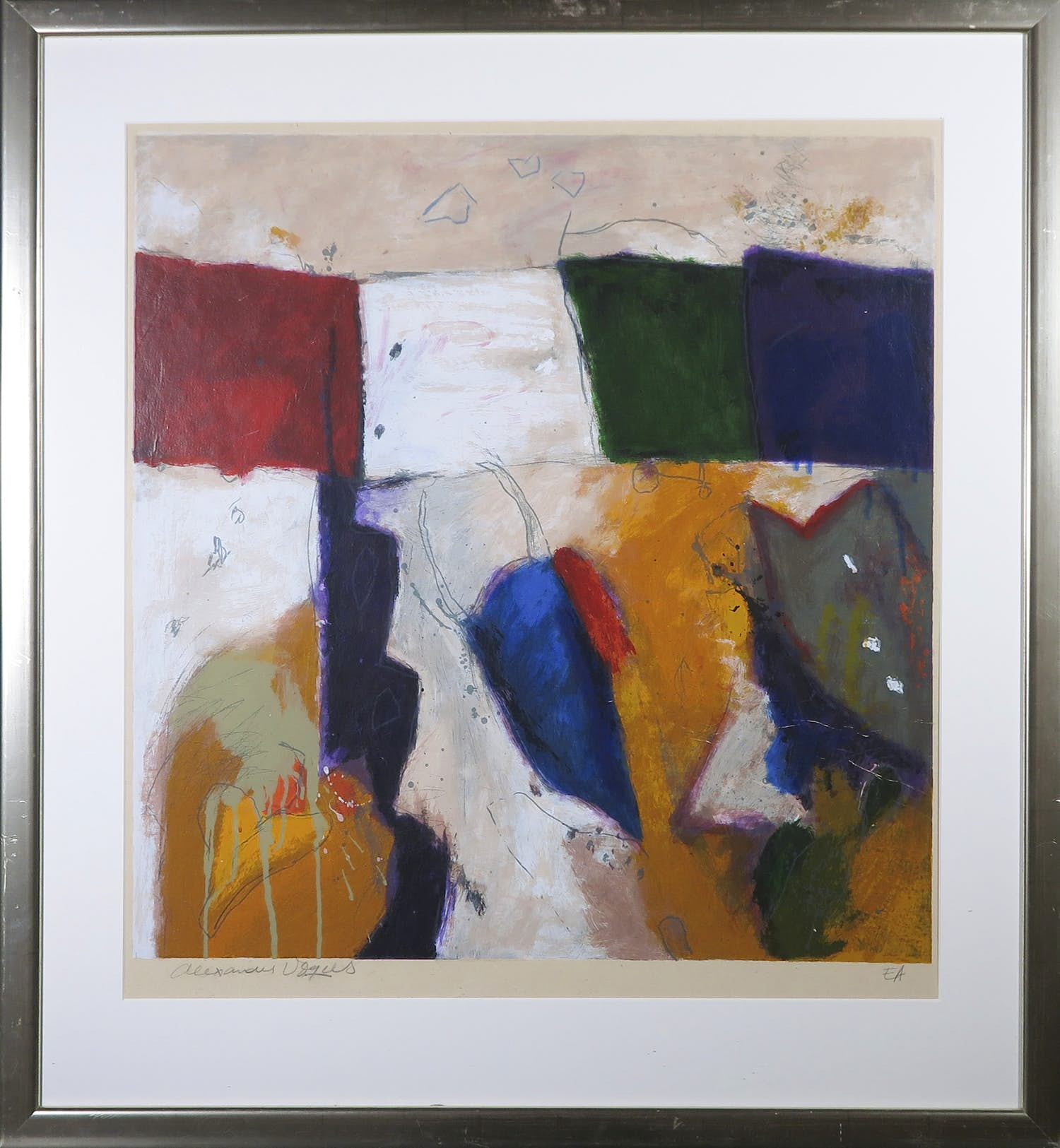 Alexander Vogels - Zeefdruk, Zonder titel - Ingelijst (Groot) verkocht voor € 70!