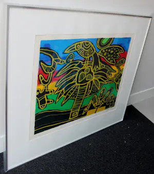 Buy Corneille - Ingelijste zeefdruk: "Oiseau né du Paysage" - 1992 (nette lijst!)? Bid from 375!