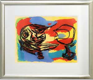 Karel Appel - HEADS IN COLORFUL LANDSCAPE, 1965 verkocht voor € 795!