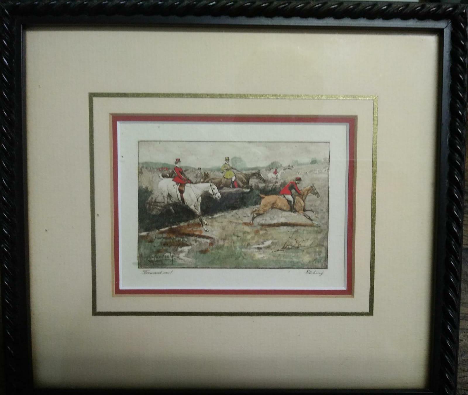 Niet of onleesbaar gesigneerd - Jachttafereel met paarden kopen? Bied vanaf 1!