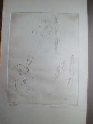 Niet of onleesbaar gesigneerd - Moeder voedt haar kind. kopen? Bied vanaf 1!