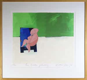 Wouter Stips - Zeefdruk, Een beetje gelukkig - Ingelijst verkocht voor € 50!