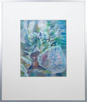 Frans Erkelens - Gemengde techniek op papier, Elrona + Elrod - Ingelijst kopen? Bied vanaf 1!