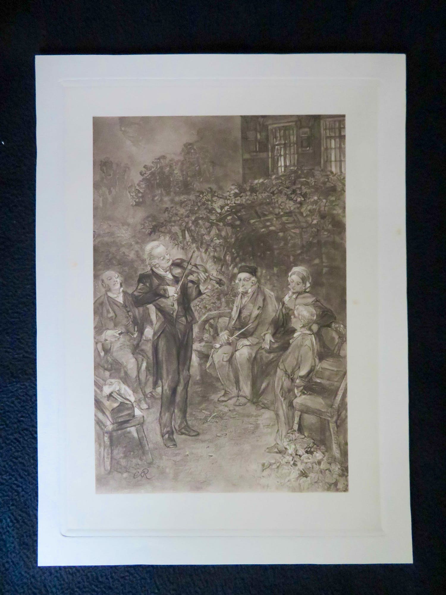 Charles Rochussen - Vioolspeler in een tuin met toehoorders kopen? Bied vanaf 15!